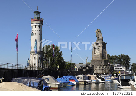 Port of Lindau on Lake Constance, Bavaria, Germany Port of Lindau on Lake Constance, Bavaria, Germany 123782321