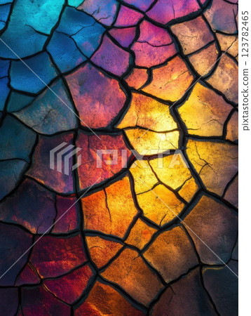 Vibrant cracked dry earth. abstract textured background. vertical image 123782465