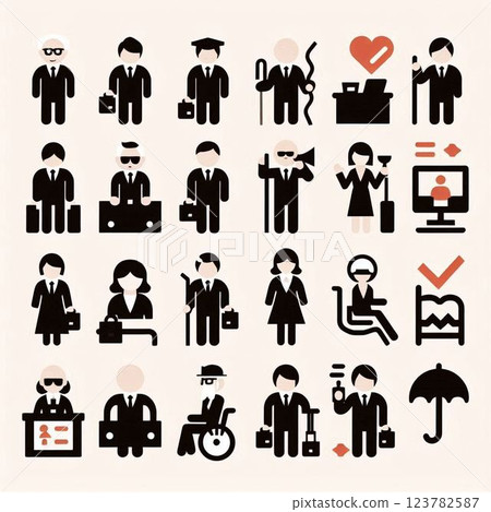 Office worker, middle-aged, business scene Office worker, middle-aged, business scene 123782587