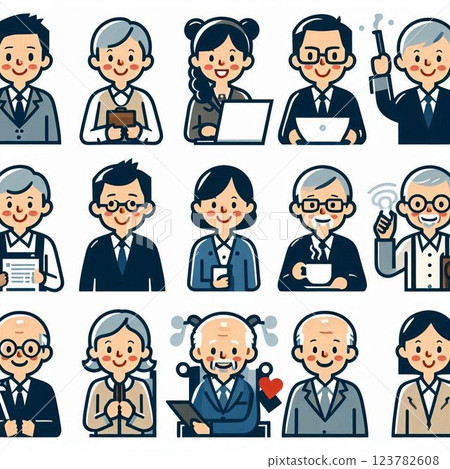 Office worker, middle-aged, business scene Office worker, middle-aged, business scene 123782608