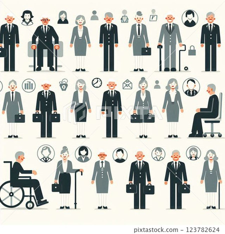 Office worker, middle-aged, business scene Office worker, middle-aged, business scene 123782624