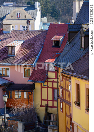 Old historic town Loket in the Sokolov district of the Karlovy Vary Region in Czech Republic 123783081