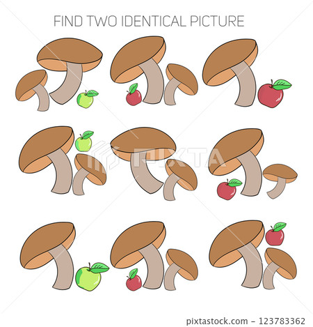 Educational game for children find two similar 123783362