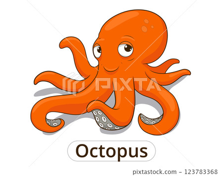 Octopus sea animal fish cartoon illustration 123783368