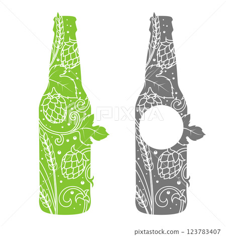 Beer bottle abstract ornament vector 123783407