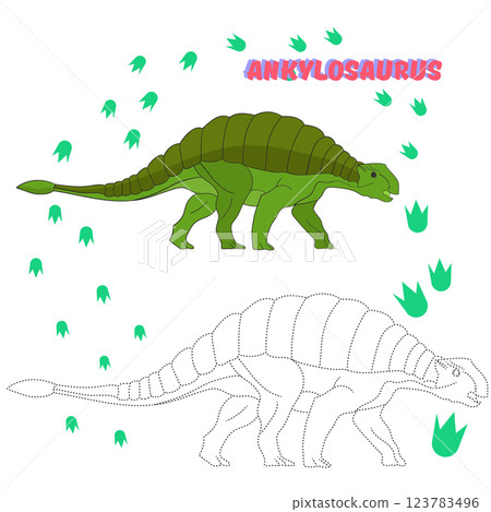 Educational game connect dots to draw dinosaur Educational game connect dots to draw dinosaur 123783496