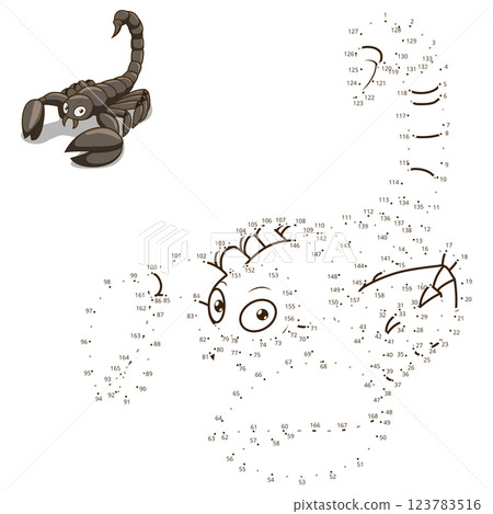 Connect the dots to draw animal educational game Connect the dots to draw animal educational game 123783516