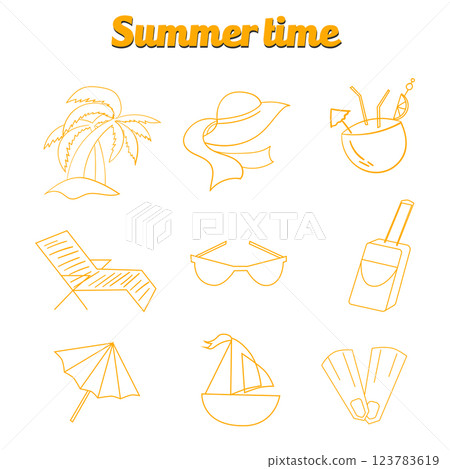 Summer beach travel logo icon vector illustration Summer beach travel logo icon vector illustration 123783619