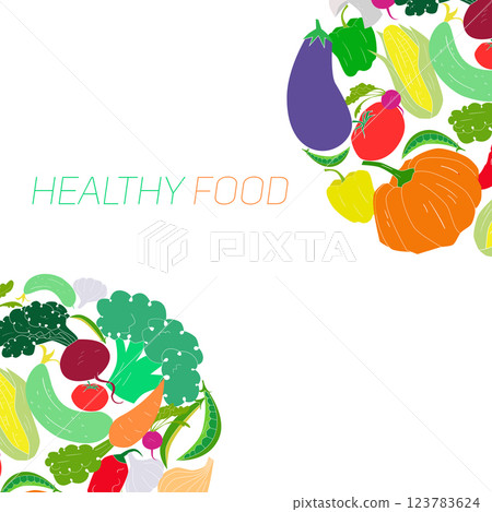 Fresh vegetables with placeholder for text 123783624