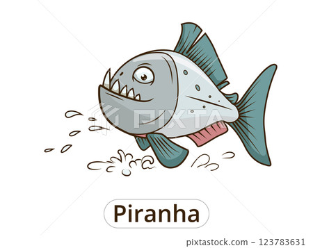 Piranha fish cartoon vector illustration Piranha fish cartoon vector illustration 123783631
