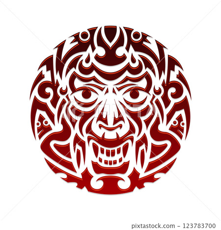 Evil face tribal tattoo ornament vector 123783700