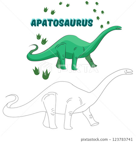 Educational game connect dots to draw dinosaur 123783741