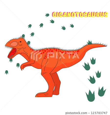 Cartoon dinosaur vector illustration 123783747