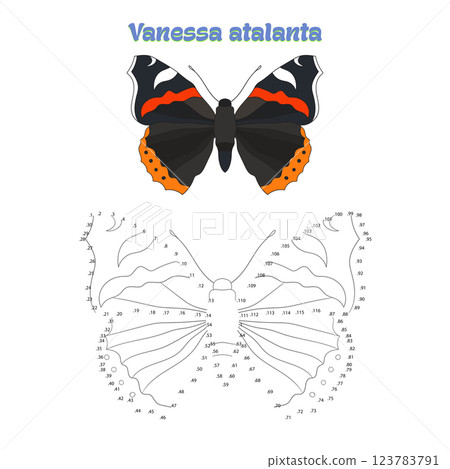 Educational game connect dots to draw butterfly 123783791