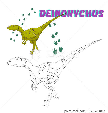 Educational game connect the dots to draw dinosaur 123783814