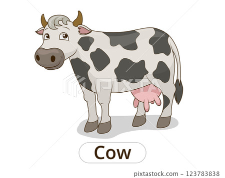 Cow animal cartoon illustration for children Cow animal cartoon illustration for children 123783838