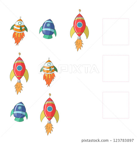 Educational game for children draw missing rocket Educational game for children draw missing rocket 123783897