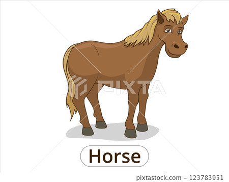Horse animal cartoon illustration for children Horse animal cartoon illustration for children 123783951