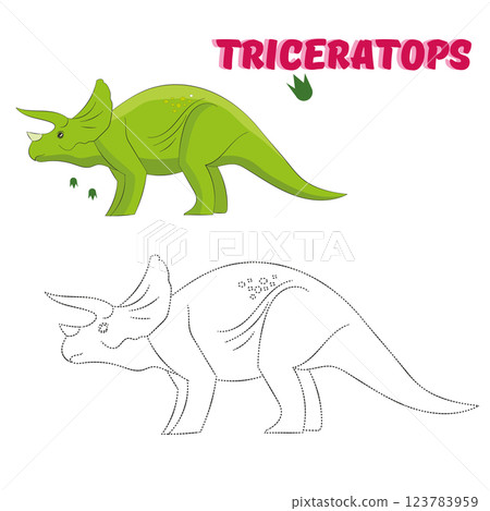 Educational game connect the dots to draw dinosaur Educational game connect the dots to draw dinosaur 123783959