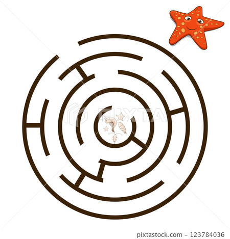 Game labyrinth find a way starfish vector 123784036