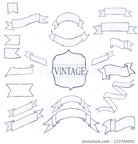 Vintage Color ribbon tape text placeholder 123784092