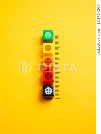 Satisfaction and well-being rating scale. Evaluates happiness. Mental health, work-life balance, financial stability, and personal growth. 123784269