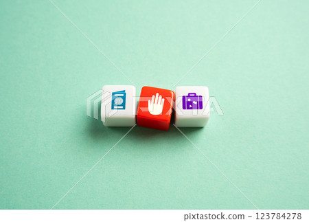 Refusal to cross the border and enter the country. Immigration challenges, visa rejections, or travel restrictions impacting personal or professional plans. 123784278