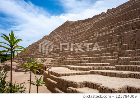 Huaca Pucllana Pyramid in Lima, Peru 123784309