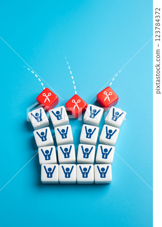 Reduction of employees and officials from the state apparatus. Government downsizing. Layoffs. Administrative cuts, workforce restructuring, and public sector reform. 123784372