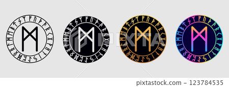 Scandinavian rune Mannaz  123784535