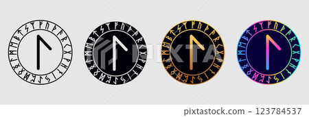 Scandinavian rune Laguz  123784537