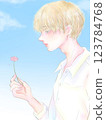 男孩與花 123784768