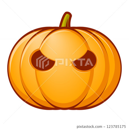 Halloween pumpkin, color vector cartoon illustration of Jack lantern, isolated on white 123785175