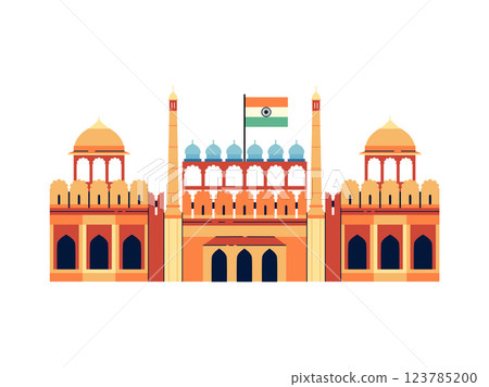 Lal Quila Red Fort India Landmark Icon 123785200