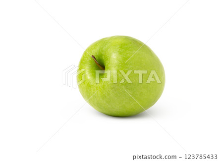 Green juicy apple isolated with shadow 123785433