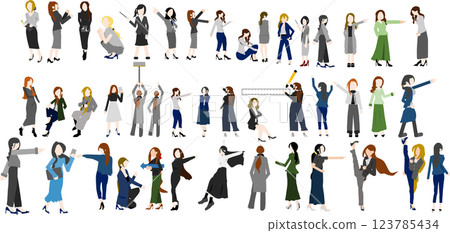 Business woman illustration set 123785434