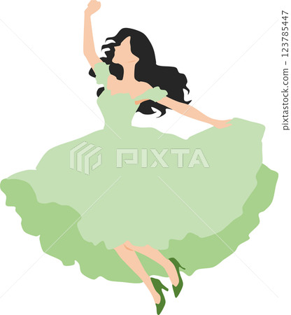 Illustration of a woman in a dress Illustration of a woman in a dress 123785447