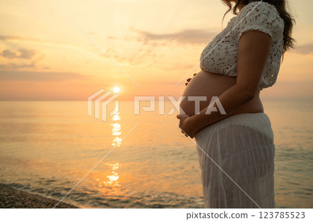 The Silhouette Of The Belly Of A Pregnant Woman The Silhouette Of The Belly Of A Pregnant Woman 123785523