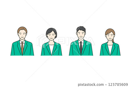 Vector illustration of simple male and female staff wearing suits Vector illustration of simple male and female staff wearing suits 123785609