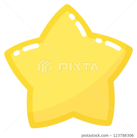簡單的黃色星形圖標 123786306