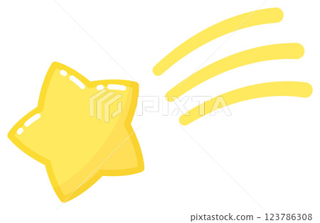 Cute yellow shooting star 123786308