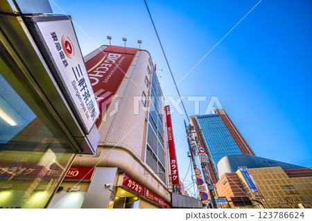Tokyo cityscape, Japan, overlooking Sangenjaya Station and Carrot Tower Tokyo cityscape, Japan, overlooking Sangenjaya Station and Carrot Tower 123786624
