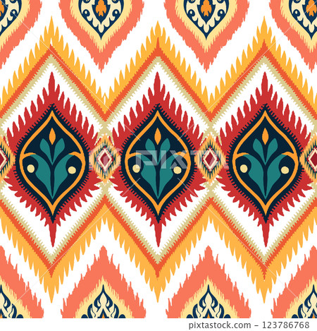 vector seamless pattern. ethnic style ornament. repeating geometric background with color elements vector seamless pattern. ethnic style ornament. repeating geometric background with color elements 123786768