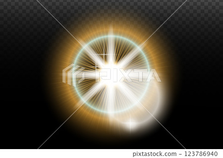 lens flare effect on transparent background 123786940