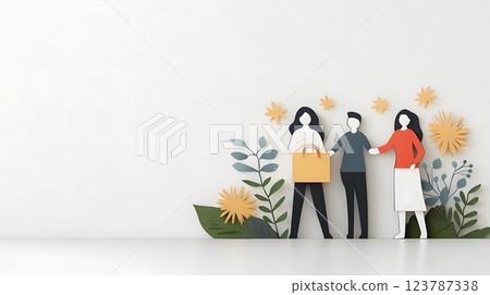 Joyful papercut art of parents and teachers shaking hands in a positive meeting environment Joyful papercut art of parents and teachers shaking hands in a positive meeting environment 123787338