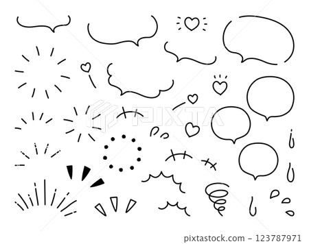 A simple hand-drawn speech bubble set A simple hand-drawn speech bubble set 123787971