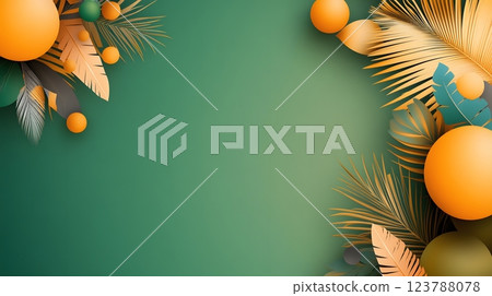 Papercut style arrangement of Mardi Gras beads, feathers, and masks on a festive gold and green background Papercut style arrangement of Mardi Gras beads, feathers, and masks on a festive gold and green background 123788078