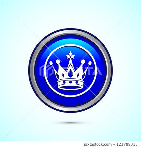 Crown icon design illustration, Royal crown sign symbol, Button design Crown icon design illustration, Royal crown sign symbol, Button design 123789315