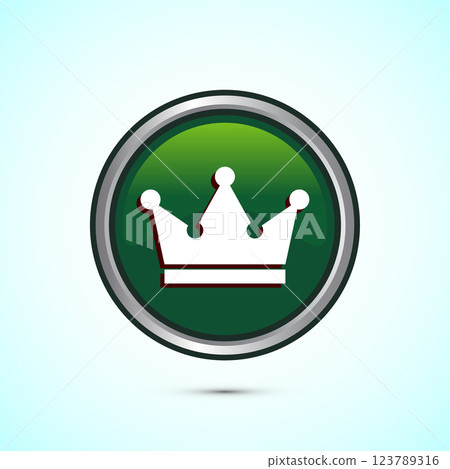 Crown icon design illustration, Royal crown sign symbol, Button design Crown icon design illustration, Royal crown sign symbol, Button design 123789316