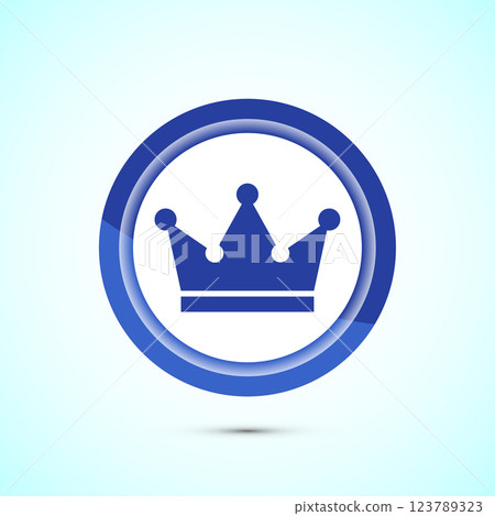 Crown icon design illustration, Royal crown sign symbol, Button design Crown icon design illustration, Royal crown sign symbol, Button design 123789323